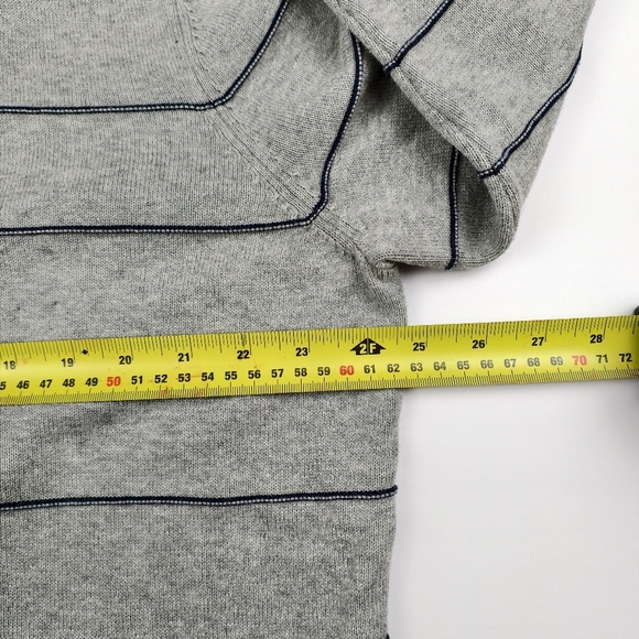 Tommy Hilfiger Grey Striped Cotton Quarter Zip Sweater Men XXL Pullover Knit - Picture 5 of 9